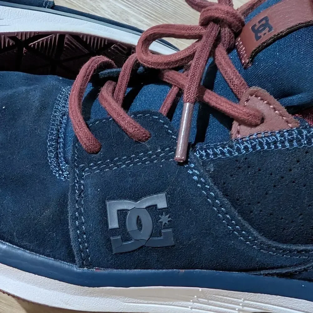 DC | Heathrow IA SE Leather Sneakers Navy Casual Skate Shoes | Women's Size 8